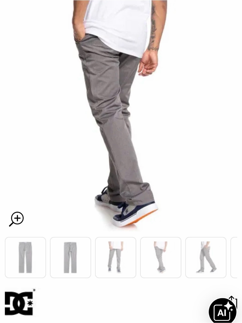 DC Men's Gray Chino Pants